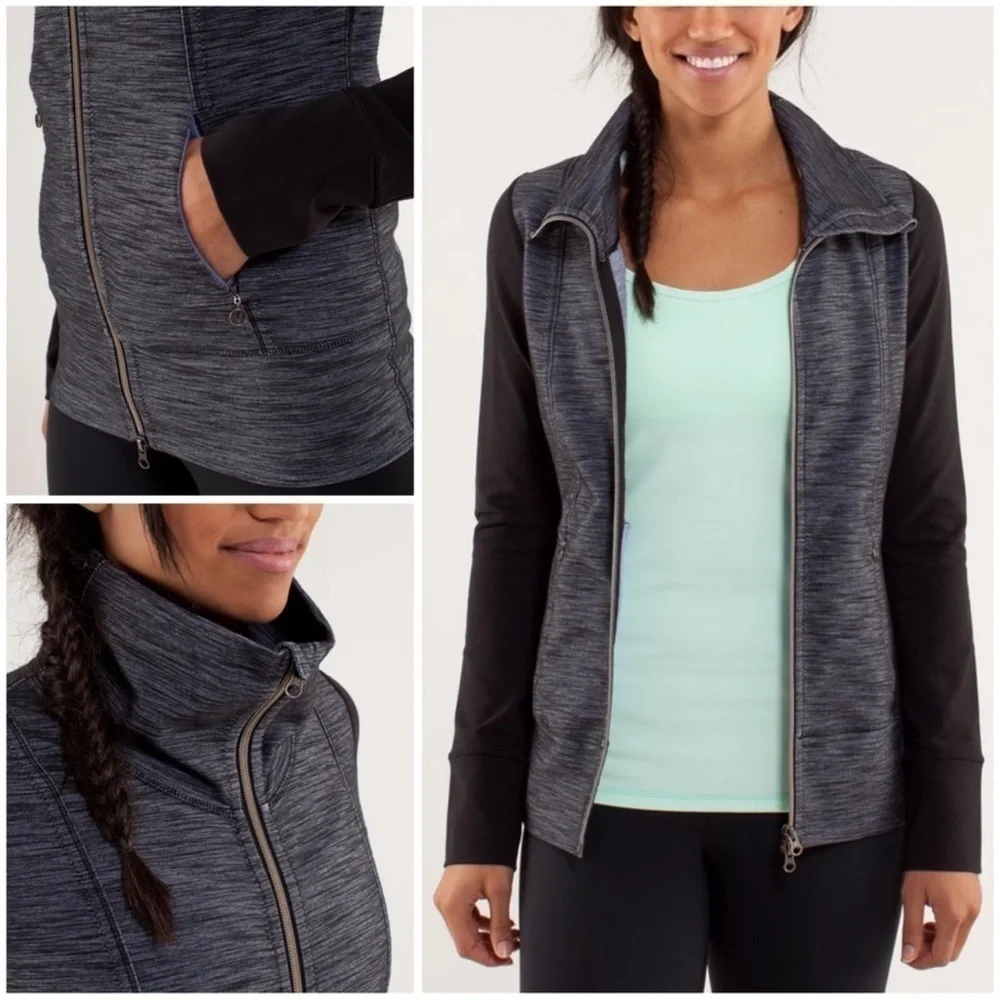Lululemon Daily Yoga Jacket Reversible Slub Denim Purple Haze